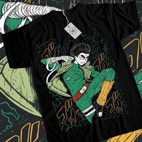 Rock Lee T-Shirt Manga Strip Naruto Kakashi Anime Manga Unisex Tshirt  All Size Unisex T-Shirt M blue