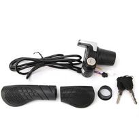 36V Electric Bike Throttle, Grip Handlebar with LCD Display and Key Lock, for Electric Scooter Balance Car Motorcycle black
