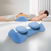 Ergonomic Memory Foam Lumbar Support Pillow for Sleeping Orthopedic Bed Wedge Cushion with Breathable Waist Pain Relief Backrest 45x26x10cm mėlyna