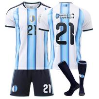 2026 m. FIFA Pasaulio taurės Argentinos namų marškinėlių ir kojinių komplektas #21 Dybala 3XL mėlyna