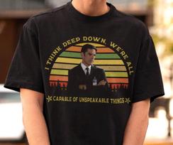 Aaron Hotchner Shirt - Criminal Minds Tshirt,Thomas Gibson Shirt,Spencer Reid Tee S brown