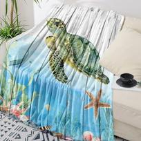Vėžlys Mėlyna Jūra Burbuliukai Mesti Antklodė Šilta Mikropluošto Flanelinė Antklodė Miegamojo Dekoras Antklodės Lovoms 125x150cm (50x60inch)