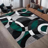 Šiaurietiško stiliaus didelis oranžinės rudos spalvos kilimas svetainei, lengvo prabangaus dekoro, lengvai valomas, minkštas kilimas miegamajam, neslystanti grindų danga 40cm x 60cm black