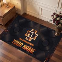 Rammstein Personalized Crystal Velvet Carpet, Customized Name Text Soft Anti‑Slip Rug for Living Room Bedroom 40cmx60cm brown