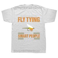 Smart People Fly Fishing Fish Lover T Shirts Cotton Streetwear Short Sleeve Birthday Gifts Summer Style T-shirt Unisexs Clothing M white