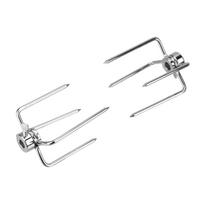 Rotisserie BBQ Forks Charcoal Chicken Grill 2pcs/set Barbecue Supplies BBQ Tool Rotisserie Meat Fork Stainless Steel BBQ Forks A gray