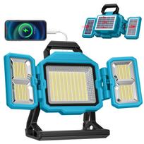 SUKITEN Įkraunamas LED prožektorius [36 000 mAh didelės talpos, 3 pusių itin ryškus] Įkraunamas šviestuvas, 500W, 55 000 lm, Darbinis šviestuvas, Lauko, blue