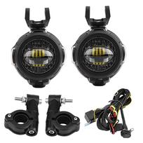 Motorcycle LED Headlight Front Fog Lamp Light with Bracket for F800GS R1200GS ADV 2014‑2017 black