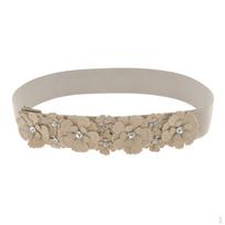 Rhinestone Waist Belt Elastic Dress Waistband abrikosas