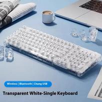 Ice Transparent Wireless Bluetooth Crystal Keyboard Mouse Set thin film Computer Girl Office Mute balta