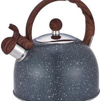2.5L stainless steel electric kettle enamel induction cooker whistle kettle 2.5l flash blue marble kettle gray