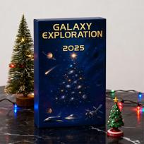 2026 M. Galaktikos tyrinėjimo Advento kalendorius 2D plokščias akrilinis kosminis Advento žaislas 24 dienų Kalėdų atgalinės atskaitos kalendorius vaikui, paaugliui, studentui single attribute blue