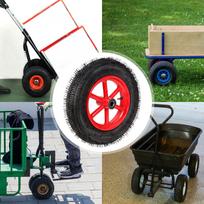 Pneumatic Tyre Trolley Cart Air Wheel for Garden Hand Truck Accessories red