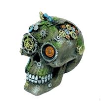 Resin Aquarium Decoration Cave Landscape Pet House Air Bubbler Decorations Artificial Head Skeleton black
