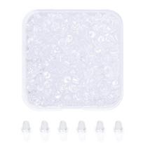 Earring Backs Studs Kit Clear Hypoallergenic Metal Rubber Silicone Earring Backs Bullet Clutch Stoppers for Fish Hook Earrings white