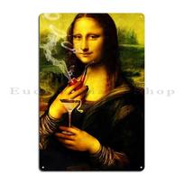 Mona Lisa Smoke Cigarette Metal Sign Party Iron Customize Bar Cave Design Tin Sign Poster 30x40cm(11.8x15.7inch) yellow