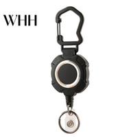 Extendable Steel Wire Carabiner Stainless Retractable Keychain Heavy Duty High-strength Key Chain Impact Resistance Rope Ring Heavy-duty with gray