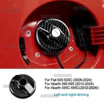 Real Dry Carbon Fiber Fuel Tank Cap Trim for Fiat 500 500C 2008-2024 Abarth 595 595C 695 695C 2012-2024 Black Carbon / For Abarth 695C juoda