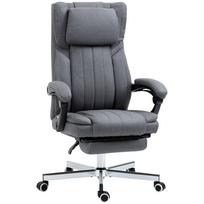 Office chair swivel seat reclining backrest adjustable height 65 x 61 x 105-113 cm grey 65 x 61 x 113 cm
