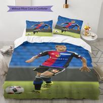 FC Basel Player Stadium Action Portrait Bedding Set Swiss Football Club Duvet Cover Soccer Fan Bedroom Home Decor Bedding 135x200cm blue