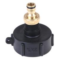 IBC Adapter With 3/4  Connector S60x6 IG For IBC Water Tank Rain Barrel 1000L black