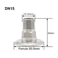 Internal Thread Triple Clamp Adapter SS304 Stainless Steel Stainless Steel Adapter  Fluid Systems DN20 Ferrule 50.5