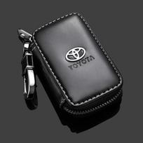 1 vnt. Tikros odos raktų piniginė Automobilio raktų krepšys Daugiafunkcis raktų dėklas Toyota Yaris Hilux Prius Auris Supra Corolla Camry RO0 black