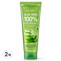 Miracle Aloe Vera 100% Pure Alcohol-Free Soothing Gel, Moisture-Rich, 100ml, 2 pcs green