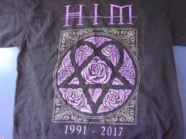Rare HIM Band Cotton Tour Gift For Fan Black S-2345XL T-shirt S4002 L gray