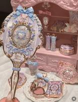Bonnie Garden Flower Knows series peripheral handheld mirror classical style mini pendant exquisite atmosphere mirror rožinė