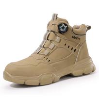 New Indestructible Safety Shoes Men Anti Smash Steel Toe Shoes Puncture-Proof Work Shoes Sneakers Male Footwear Shoes Work Boots 42 brown