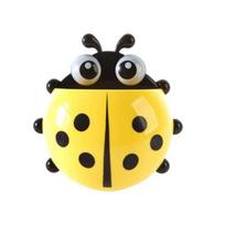 1pc Cute Suction Cup Toothbrush Holder,Creative Seven-Star Ladybug Pen Storage Holders,Children Brush Teeth Bathroom Accessories 1PCS raudona