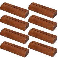 8pcs Brown Wooden Table Number Stands Desk Supply Wooden Business Card Holders  For Exhibition brown