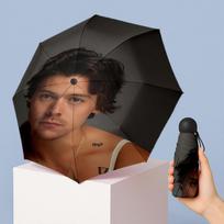 Harry Styles Printed 5?Fold Mini Umbrella 8?Rib Windproof Compact Umbrella For Women Pocket Carry brown