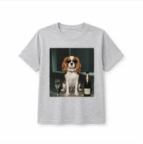 Funny Cavalier Spaniel Champagne Shirt Retro Dog Lover Graphic Tee M black