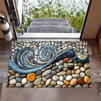 Pebble Crystal Velvet Floor Mat, Dirt-resistant and Wear-resistant Floor Mat, Suitable for Doorways and Bathrooms 40*60cm gray