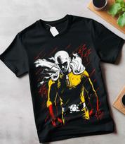 SAITAMA One Punch Man Marškinėliai Anime Manga Dovanos Juodi unisex marškinėliai dovanai S black