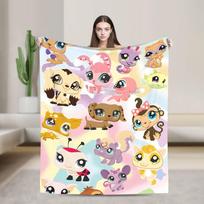 Littlest Pet Shop pledai Kokybiški Šilti Minkšti Mesti pledai Žiemos Kelionės Lėktuvu Sofa Kėdė Sofos Lova Madinga Patalynės užvalkalas 30x40in blue