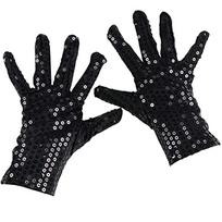 Belly Iatin Dancing Gothic Shining Sequins Gloves Performance Mittens Club Handwear Dancing Gloves mėlyna