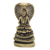 Buddhist Metal Figurine With Buddhas And Snake Traditional Buddhist Decors Ideal For Spiritual Display 1 beige