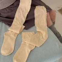 Korean Thigh High Socks Women Stockings Solid Color Mesh Calf Socks Stockings Japanese JK Knee High Socks Thigh High Stockings One Size white
