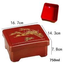 Japanese sushi bucket sashimi seafood dish cuisine fruit food tray Salmon Ice Plate round box with lid lunch box Dim sum box black
