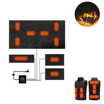1 rinkinys USB elektrinis šildomas drabužių šildytuvas su 3 temperatūros reguliavimo pavaromis Elektrinis šildymo lakštas Šildymo pagalvėlė liemenės, striukės one size black
