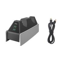 Dual Charging Dock for PS5 Wireless Controllers – Contact Port Design with LED Indicator, Gamepad Charger black