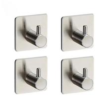 SUS304 Brushed Nickel Towel/Robe Hook Self Adhesive Wall Hooks for Kitchen Bathroom 4pcs/pack 4.5*5cm