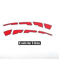 Rubber Letters Tire Sticker Car Tire Wheel Sticker Universal Fit 3D Logo Auto Motorcycle Tires Stickers Wheels Label DIY Styling sequence RED red