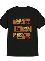 Casual Crew Neck T-Shirt with The Good, The Bad and The Ugly Portrait Pr XXXL brown