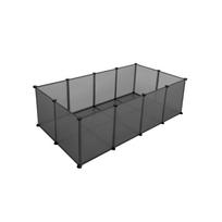 SONGMICS Pet Playpen, Guinea Pig Run and Cage with Floor, Indoor DIY Transparent Plastic Enclosure for Hamsters, Rabbits, Hedgehogs skalūno pilka spalva