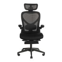 Foldable ergonomic office chair, small folding chair with lumbar support, sponge seat cushion, foldable armrests, 3D headrests and work pedals, black 62 x 48.5 x 129 cm juoda