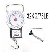 Kompaktiškos rankinės mechaninės svarstyklės su kabliu, 22/35 kg talpa - Idealiai tinka bagažui ar buitiniam naudojimui white